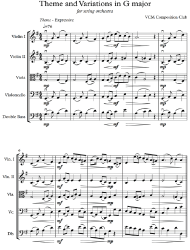 Sheet Music for the Composition Club